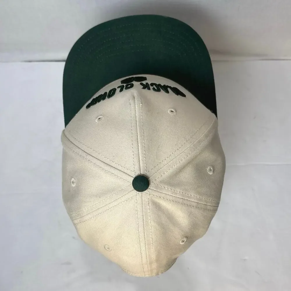 Black Clover Live Lucky Hat Cap Adjustable Strap Adult Off White/Green Golf NWOT